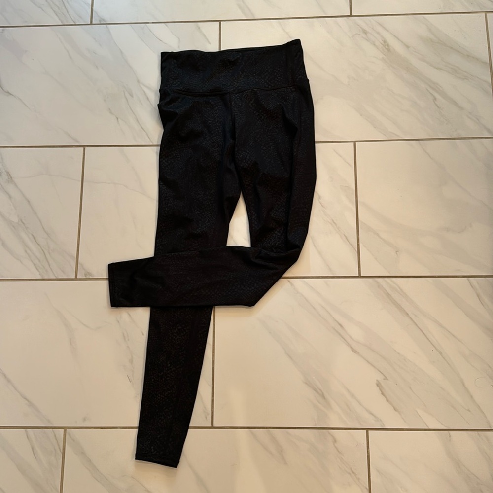 Athleta Black Snakeskin Leggings XS